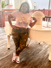 Load image into Gallery viewer, Pink & Pearls Black Excellence T-Shirt (Baby Pink)
