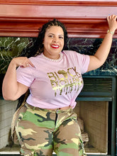 Load image into Gallery viewer, Pink & Pearls Black Excellence T-Shirt (Baby Pink)