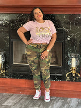 Load image into Gallery viewer, Pink & Pearls Black Excellence T-Shirt (Baby Pink)