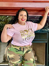 Load image into Gallery viewer, Pink &amp; Pearls Black Excellence T-Shirt (Baby Pink)
